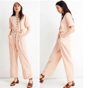 Madewell Blush pink jumpsuit, so cute! Hard to photograph, a great piece!